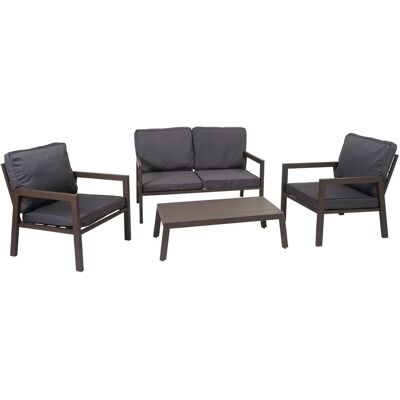 DÉCOSHOP26 - ConjuntoJardinSofaMesa - Gris - 4 sièges - Garden furniture set - Publicité DÉCOSHOP26 - ConjuntoJardinSofaMesa - Gris - 4 sièges - Garden furniture set - Publicité