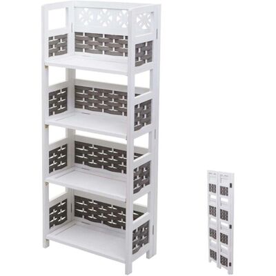 DECOSHOP26 - 040006785 - Blanco-Gris - Estantería de pie DECOSHOP26 - 040006785 - Blanco-Gris - Estantería de pie