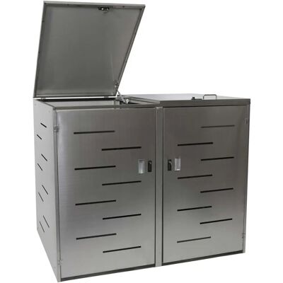 Décoshop26 - 040007006 - Acero inoxidable - Gabinete para cubos de basura Décoshop26 - 040007006 - Acero inoxidable - Gabinete para cubos de basura