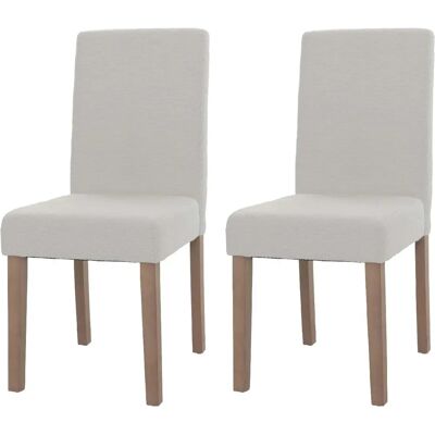 DÉCOSHOP26 - 040007319 - Bouclé crema - Sillas de comedor DÉCOSHOP26 - 040007319 - Bouclé crema - Sillas de comedor