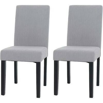 DÉCOSHOP26 - 2 sillas de comedor - Gris claro - Sillas DÉCOSHOP26 - 2 sillas de comedor - Gris claro - Sillas