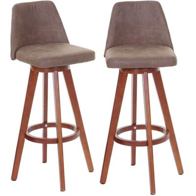 DÉCOSHOP26 - 040007453 - Marrón - Estructura de madera - Tapizado textil Taburetes de bar DÉCOSHOP26 - 040007453 - Marrón - Estructura de madera - Tapizado textil Taburetes de bar