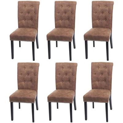 DÉCOSHOP26 - Chesterfield - Marrón oscuro - Dining chair DÉCOSHOP26 - Chesterfield - Marrón oscuro - Dining chair