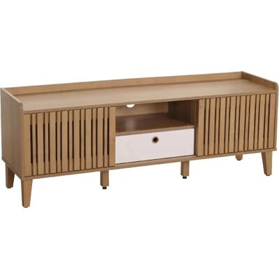 DÉCOSHOP26 - Mango bois meuble TV 56x150x40 - Tiroir blanc - meuble TV - Publicité DÉCOSHOP26 - Mango bois meuble TV 56x150x40 - Tiroir blanc - meuble TV - Publicité