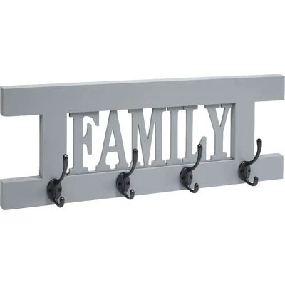 Décoshop26 - 4 ganchos - Gris-Azul - Perchero de pared Décoshop26 - 4 ganchos - Gris-Azul - Perchero de pared