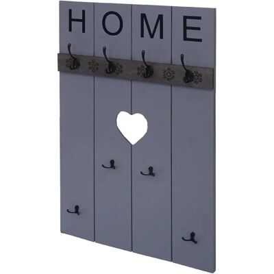 DÉCOSHOP26 - 040008173 - Gris-Azul 91x60 cm 8 ganchos Percha de pared DÉCOSHOP26 - 040008173 - Gris-Azul 91x60 cm 8 ganchos Percha de pared