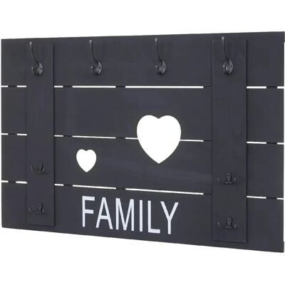 DÉCOSHOP26 - Porte-manteau mural vintage 8 crochets - Gris foncé - Publicité DÉCOSHOP26 - Porte-manteau mural vintage 8 crochets - Gris foncé - Publicité