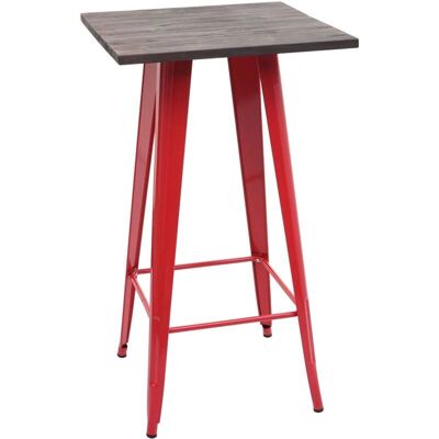 Décoshop26 - 040008512 - tapa roja - patas metálicas - Mesa de bar Décoshop26 - 040008512 - tapa roja - patas metálicas - Mesa de bar