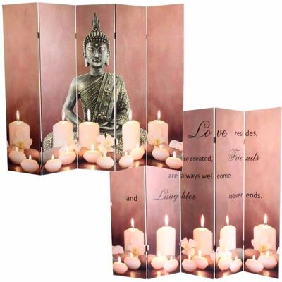 DÉCOSHOP26 - Biombo Buddha 5-panel - Room divider - Publicité DÉCOSHOP26 - Biombo Buddha 5-panel - Room divider - Publicité