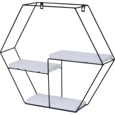 Décoshop26 - 040008656 - 3 estantes - Metal y Paulownia - Estante de pared Décoshop26 - 040008656 - 3 estantes - Metal y Paulownia - Estante de pared