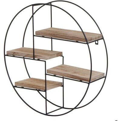 Décoshop26 - 4-niveles estante circular metal-madera - Circular Décoshop26 - 4-niveles estante circular metal-madera - Circular