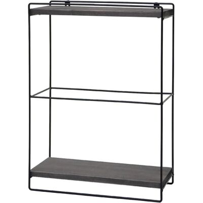 Décoshop26 - WS - Métal Foncé - 2 Étagères - Étagère Murale - Publicité Décoshop26 - WS - Métal Foncé - 2 Étagères - Étagère Murale - Publicité