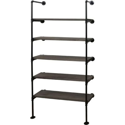 DÉCOSHOP26 - Estantería Industrial - Marrón-Gris - Bookcase DÉCOSHOP26 - Estantería Industrial - Marrón-Gris - Bookcase