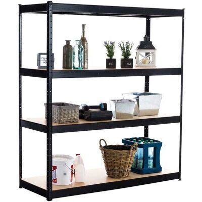 Décoshop26 ETA10076 Étagère galvanisée résistante - 4 niveaux, noir, 160x60x180cm - Publicité Décoshop26 ETA10076 Étagère galvanisée résistante - 4 niveaux, noir, 160x60x180cm - Publicité