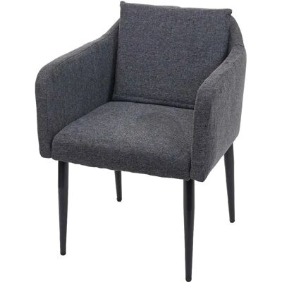 DÉCOSHOP26 - 040002290 - gris oscuro - metal negro - tapizado sintético - Chair DÉCOSHOP26 - 040002290 - gris oscuro - metal negro - tapizado sintético - Chair
