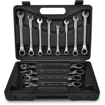 HelloShop26 Modelo - Juego de 12 llaves combinadas con trinquete - Juego de herramientas HelloShop26 Modelo - Juego de 12 llaves combinadas con trinquete - Juego de herramientas