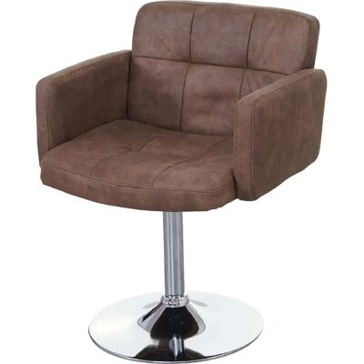 DÉCOSHOP26 Silla giratoria vintage marrón cromada - Silla DÉCOSHOP26 Silla giratoria vintage marrón cromada - Silla