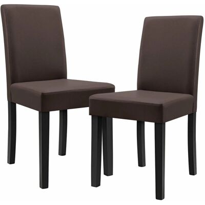 Helloshop26 - 2-Chairs Set - Marrón - Dining chair Helloshop26 - 2-Chairs Set - Marrón - Dining chair