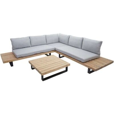 Ensemble de Salon de Jardin en Acacia Certifié FSC - Gris - Mobilier d'Extérieur - Publicité Ensemble de Salon de Jardin en Acacia Certifié FSC - Gris - Mobilier d'Extérieur - Publicité