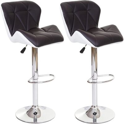 DÉCOSHOP26 - TAB04021 - Marrón/Blanco - Taburete DÉCOSHOP26 - TAB04021 - Marrón/Blanco - Taburete