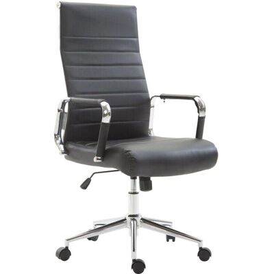 HELLOSHOP26 Silla de Oficina de Cuero Sintético Negro con Giro y Altura Ajustable - Silla de Oficina HELLOSHOP26 Silla de Oficina de Cuero Sintético Negro con Giro y Altura Ajustable - Silla de Oficina