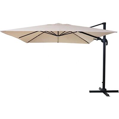 Décoshop26 Modèle 04_0003290 Parasol - Rond, Noir & Crème - Publicité Décoshop26 Modèle 04_0003290 Parasol - Rond, Noir & Crème - Publicité