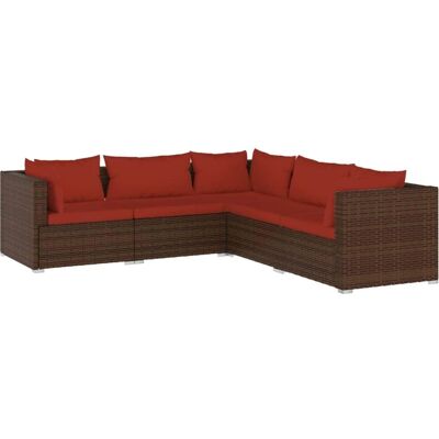 HELLOSHOP26 - Juego de Muebles de Jardín - Conjunto Modular de Exterior - 5 Piezas HELLOSHOP26 - Juego de Muebles de Jardín - Conjunto Modular de Exterior - 5 Piezas