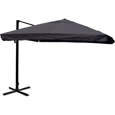 Décoshop26 - Ombrellone da giardino nero quadrato - Alluminio, Resistente alle intemperie Décoshop26 - Ombrellone da giardino nero quadrato - Alluminio, Resistente alle intemperie