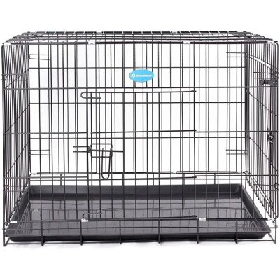 Helloshop26 - Gabbia pieghevole nera per cani L Helloshop26 - Gabbia pieghevole nera per cani L