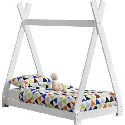 DÉCOSHOP26 - 030002651 - Cama tipi de pino blanco - 70x140 cm - Bed DÉCOSHOP26 - 030002651 - Cama tipi de pino blanco - 70x140 cm - Bed