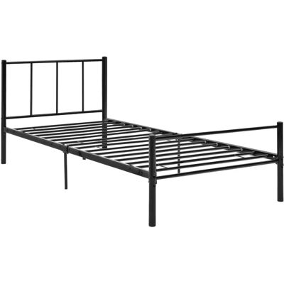 Décoshop26 - Cama metal 90x200 - negro - somier de láminas - Cama Décoshop26 - Cama metal 90x200 - negro - somier de láminas - Cama