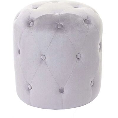 DÉCOSHOP26 - 040005335 - 42x39 cm - Terciopelo gris claro - Ottoman DÉCOSHOP26 - 040005335 - 42x39 cm - Terciopelo gris claro - Ottoman