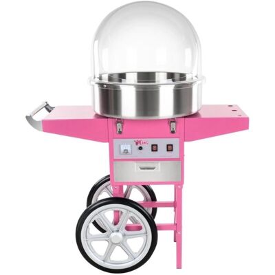 HELLOSHOP26 Macchina per zucchero filato - 52cm, professionale, con carrello & cupola HELLOSHOP26 Macchina per zucchero filato - 52cm, professionale, con carrello & cupola