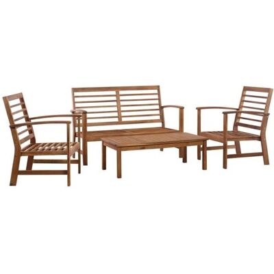 HELLOSHOP26 Juego de Muebles de Jardín de Acacia - 4 Piezas HELLOSHOP26 Juego de Muebles de Jardín de Acacia - 4 Piezas