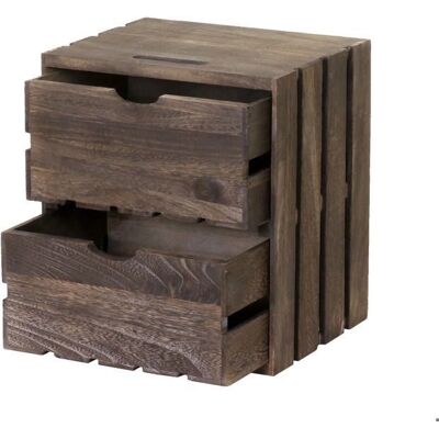 Tavolino vintage in legno Décoshop26 - 2 cassetti Tavolino vintage in legno Décoshop26 - 2 cassetti