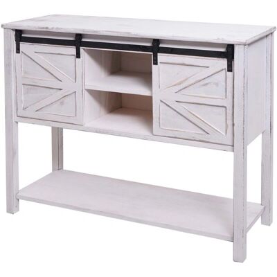 DÉCOSHOP26 Cómoda Vintage Blanca con Puertas Correderas - Mueble de Almacenamiento DÉCOSHOP26 Cómoda Vintage Blanca con Puertas Correderas - Mueble de Almacenamiento