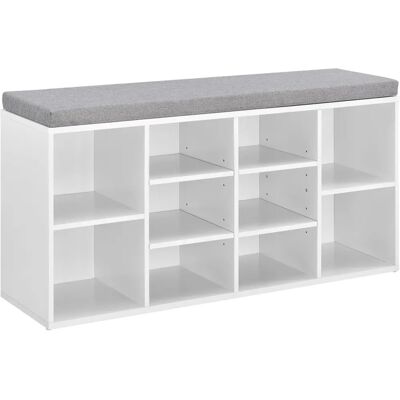 MOBIKASA - Armario Zapatero MDF - 10 Superficies - Blanco/Gris - Mueble para zapatos MOBIKASA - Armario Zapatero MDF - 10 Superficies - Blanco/Gris - Mueble para zapatos