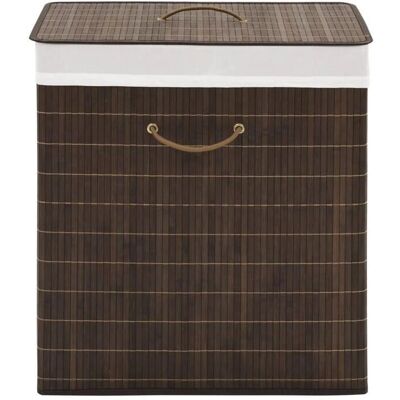 HELLOSHOP26 Cesto de ropa de bambú - Rectangular 40x30x60cm Marrón oscuro HELLOSHOP26 Cesto de ropa de bambú - Rectangular 40x30x60cm Marrón oscuro