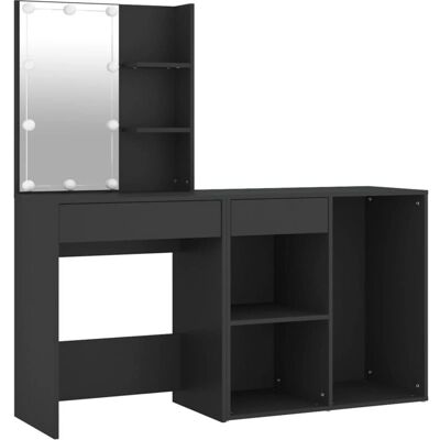 HELLOSHOP26 - Tocador LED con Almacenamiento - Negro HELLOSHOP26 - Tocador LED con Almacenamiento - Negro