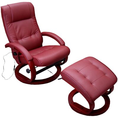 Décoshop26 - 040002014 - Burgundy - Massage recliner Décoshop26 - 040002014 - Burgundy - Massage recliner
