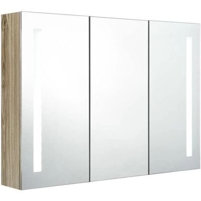 Helloshop26 - LED espejo - Roble - 89x14x62 cm - mueble de baño Helloshop26 - LED espejo - Roble - 89x14x62 cm - mueble de baño