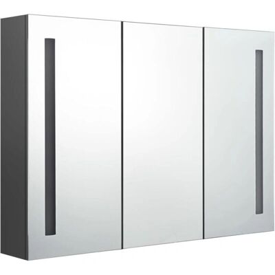 HelloShop26 - LED Espejo de gabinete - 89x14x62 cm - Gris - Bathroom Cabinet HelloShop26 - LED Espejo de gabinete - 89x14x62 cm - Gris - Bathroom Cabinet