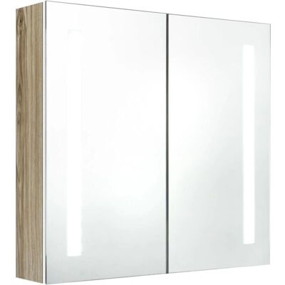 Helloshop26 - Gabinete de Pared LED Blanco 62x14x60 cm Roble - Blanco - 62x14x60 cm - Gabinete de baño Helloshop26 - Gabinete de Pared LED Blanco 62x14x60 cm Roble - Blanco - 62x14x60 cm - Gabinete de baño