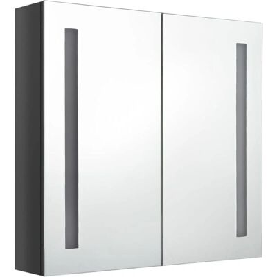 Helloshop26 - mueble de baño con espejo LED 62x14x60 cm gris Helloshop26 - mueble de baño con espejo LED 62x14x60 cm gris