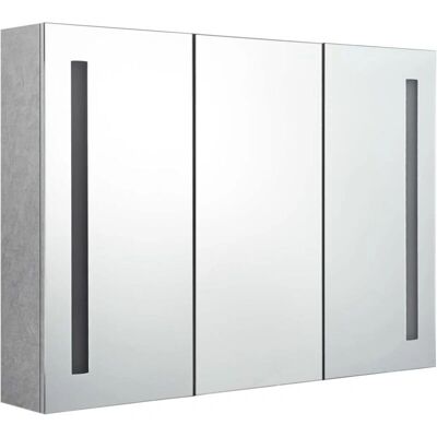 HelloShop26 - Mueble baño espejo LED 89x14x62 MDF gris - gris HelloShop26 - Mueble baño espejo LED 89x14x62 MDF gris - gris