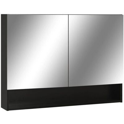 HelloShop26 - Gabinete de baño LED - 80x15x60 cm - Negro - Gabinete de baño HelloShop26 - Gabinete de baño LED - 80x15x60 cm - Negro - Gabinete de baño