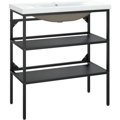 HELLOSHOP26 - 79x38x83 cm Hierro - Negro - Recubierto en polvo - Estructura de lavabo HELLOSHOP26 - 79x38x83 cm Hierro - Negro - Recubierto en polvo - Estructura de lavabo