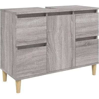 HelloShop26 - 80x33x60 cm - Gris - Madera contrachapada - Mueble lavabo HelloShop26 - 80x33x60 cm - Gris - Madera contrachapada - Mueble lavabo