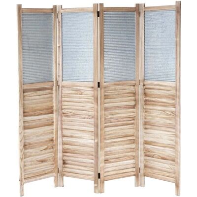 Décoshop26 - Biombo 4 paneles - madera y metal - Room divider Décoshop26 - Biombo 4 paneles - madera y metal - Room divider