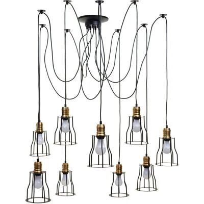DÉCOSHOP26 - 9x 040004044 - Negro - Lámpara colgante DÉCOSHOP26 - 9x 040004044 - Negro - Lámpara colgante